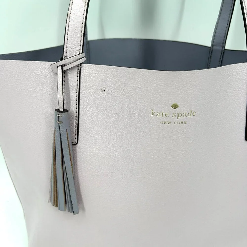 KATE SPADE Light Purple Lavender 100% Leather All Day Tote Bag Purse